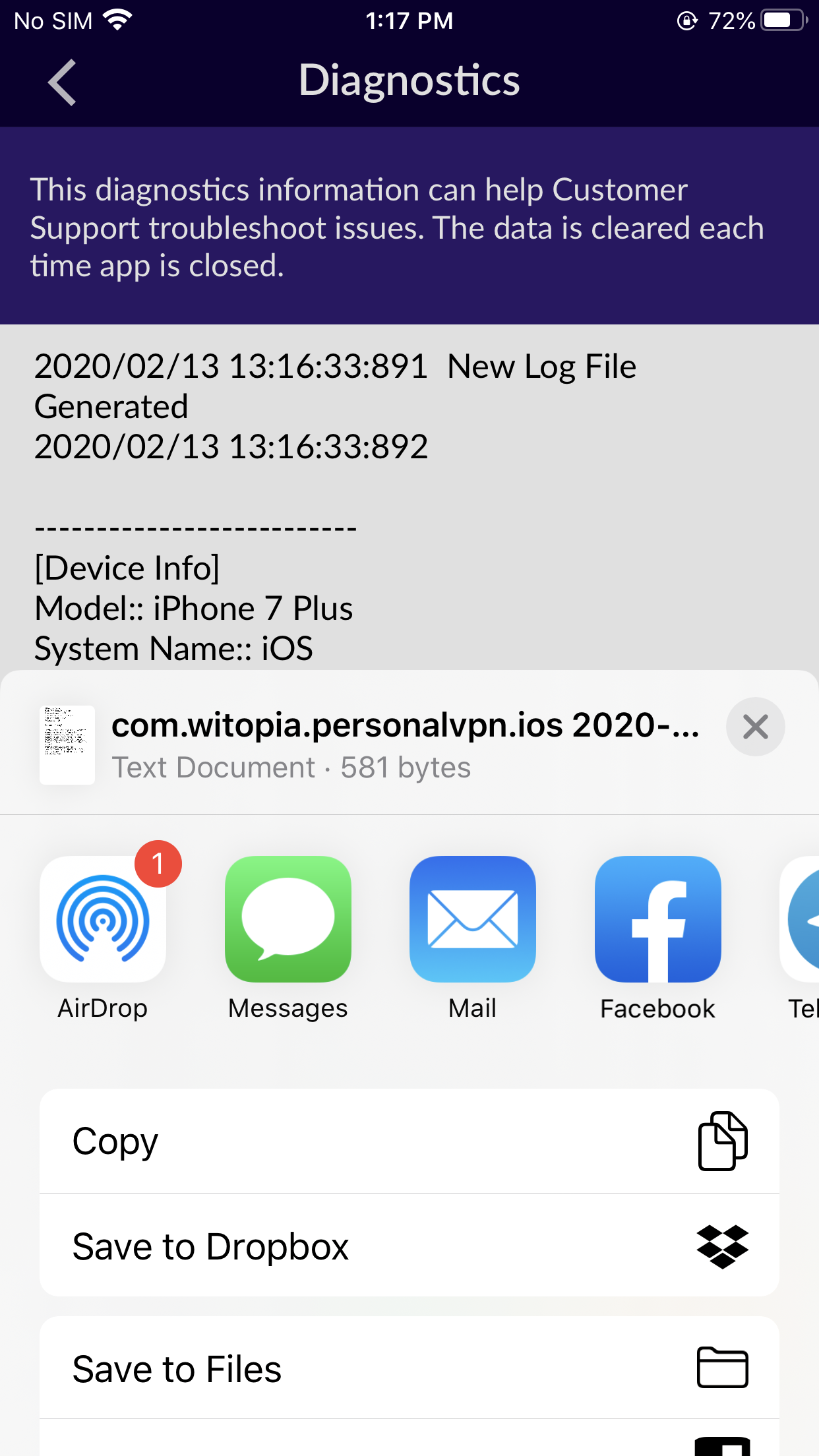 iOS App Logs Copy